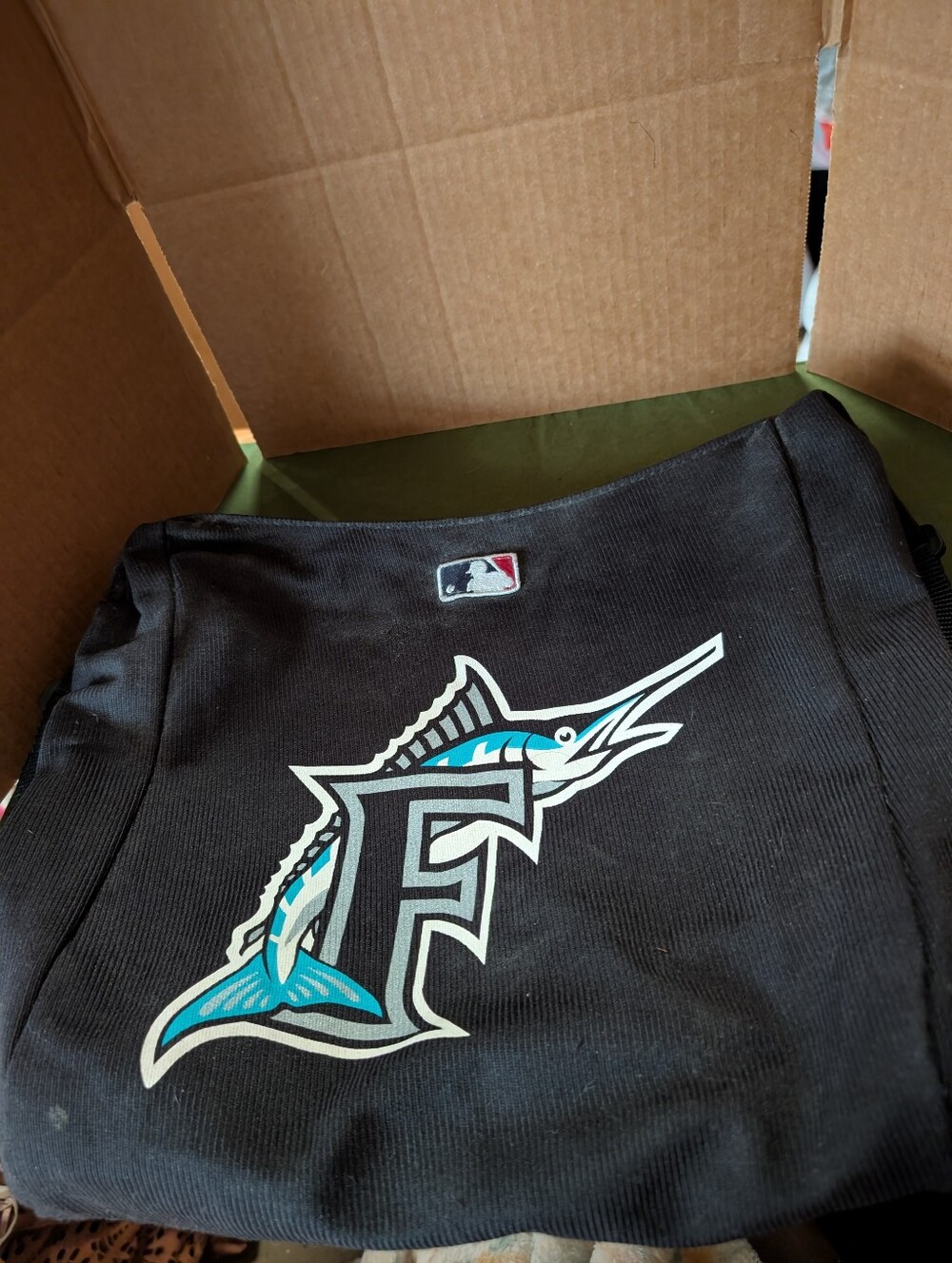 Little Earth Black Shorts with Teal and White Marlin F Logo